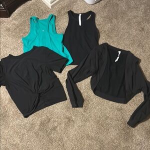 Women's lululemon EUC and NWOT Black and Teal Tops Set